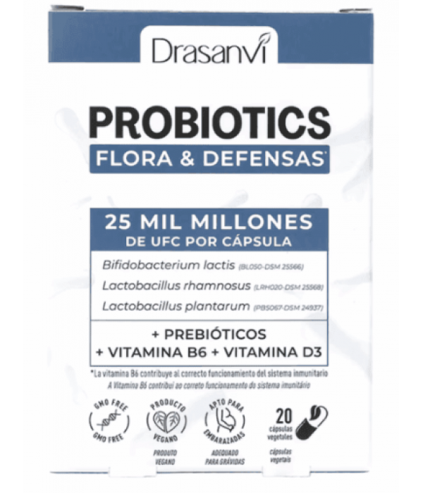 Probiotics Flora e Defesas - 20 Cápsulas - Drasanvi